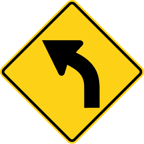 Sign referenced by the question: The sign shown has a 35 mph plaque below it. How fast should you take the curve?