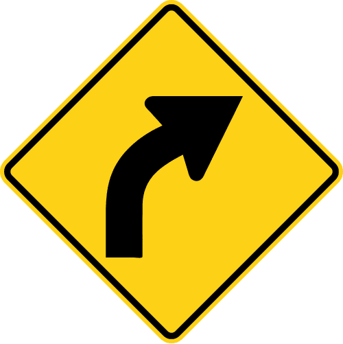 Sign referenced by the question: You're on a rural highway when you come to this sign. What does it tell you about the road ahead?