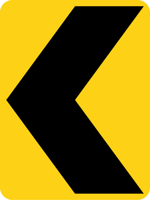 Sign referenced by the question: Driving at night on an unfamiliar road, your headlights catch the sign shown on the shoulder ahead. What is it telling y