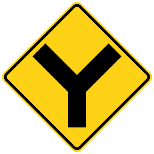 Sign referenced by the question: You're on a rural road when the sign shown appears. What should you expect ahead?
