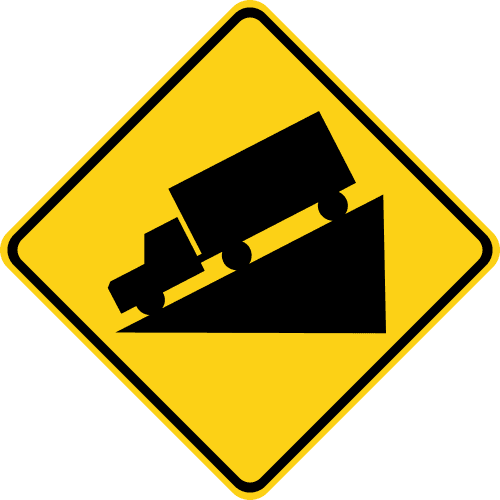 Sign referenced by the question: You're driving down a long mountain road when the sign shown comes into view. What is it telling you?